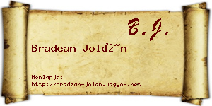Bradean Jolán névjegykártya